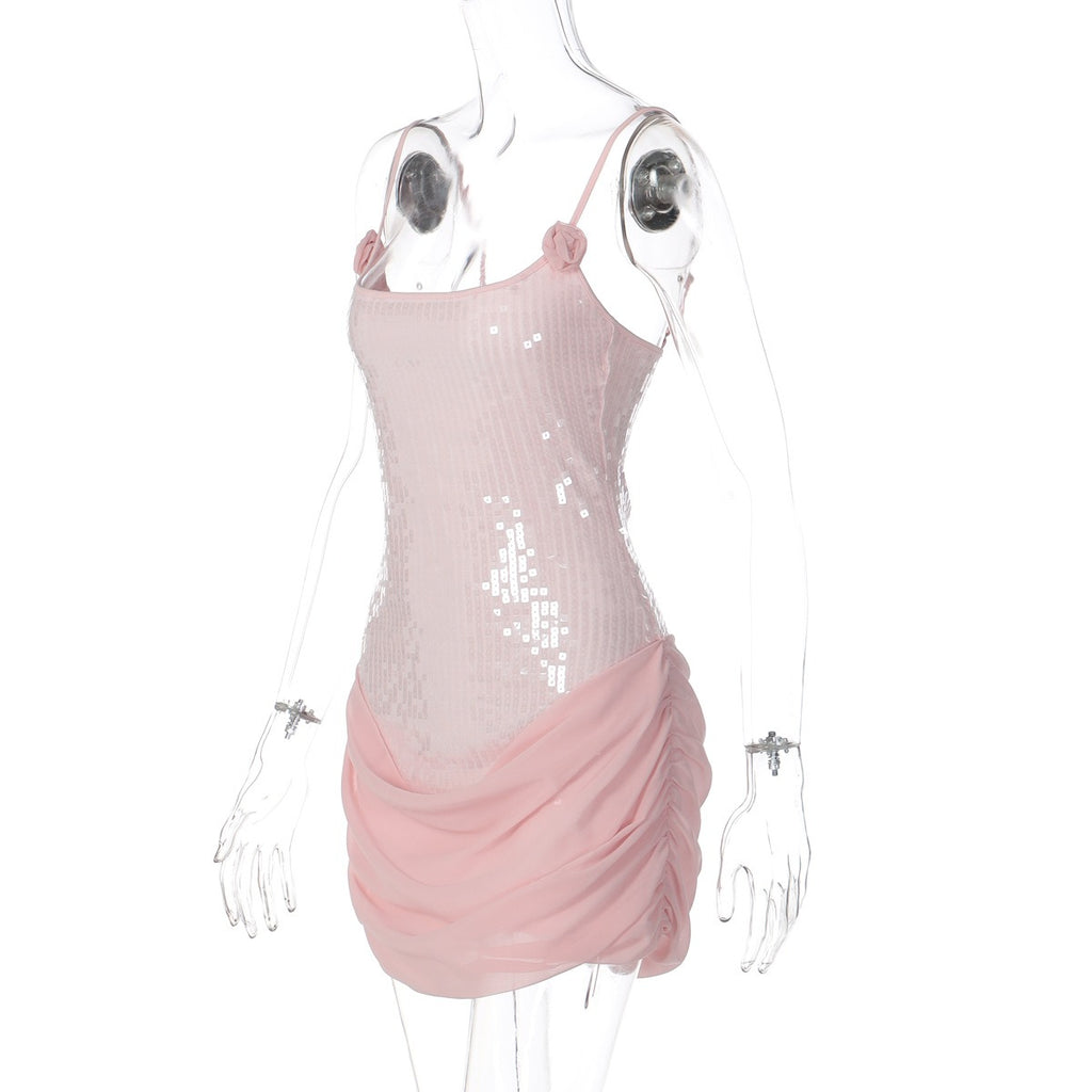 Giulia Sequin Draped Mini Dress