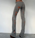 Narin Distressed Knit Flare Pants
