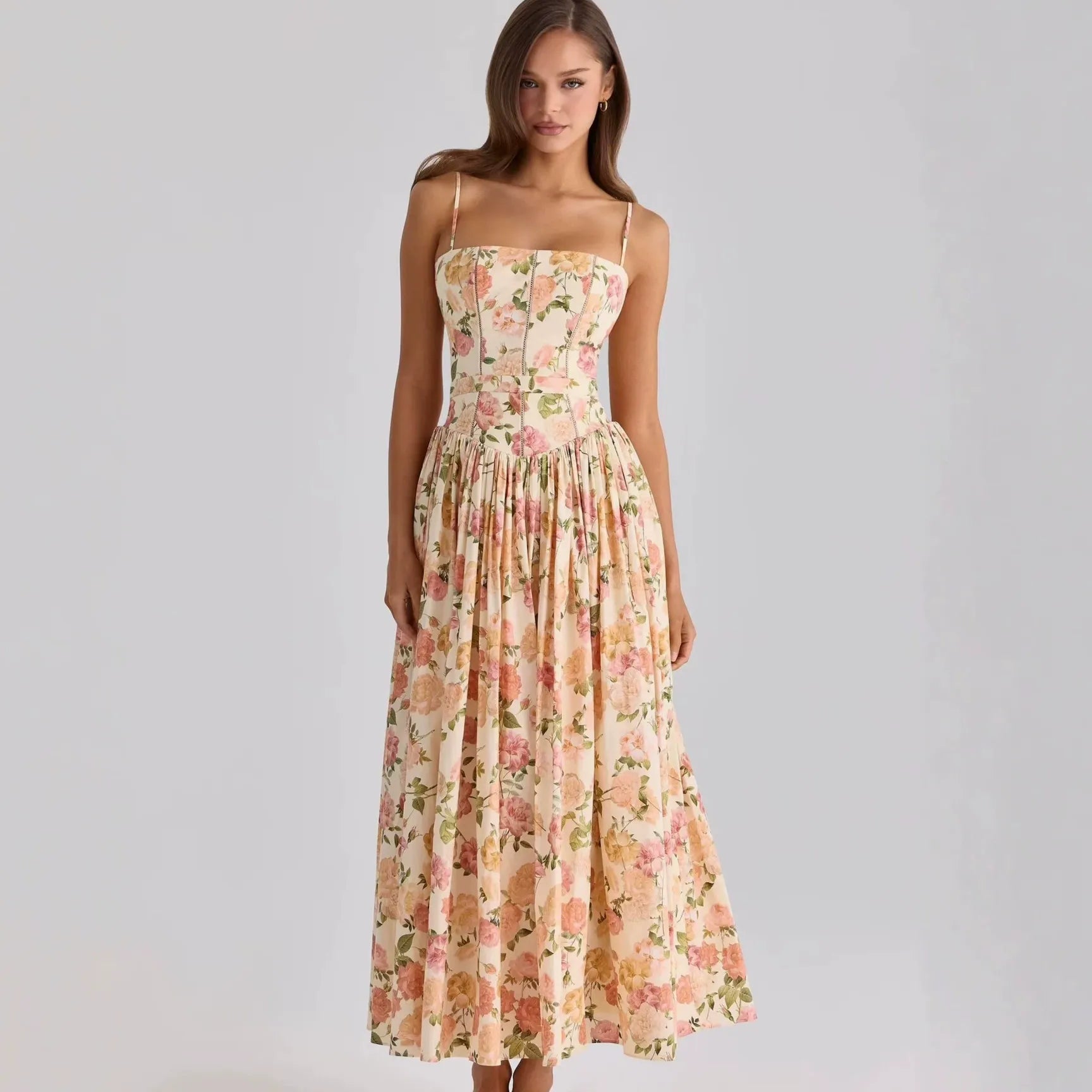 Naida Floral Corset Maxi Dress