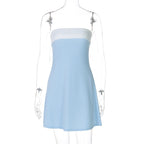 Contrast Trim Strap Mini Dress