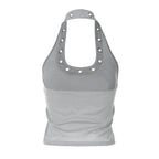 Dalia Eyelet Halter Crop Top