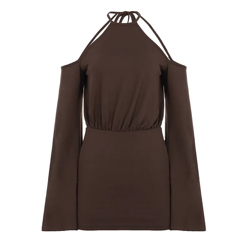 Livia Chain Back Halter Mini Dress