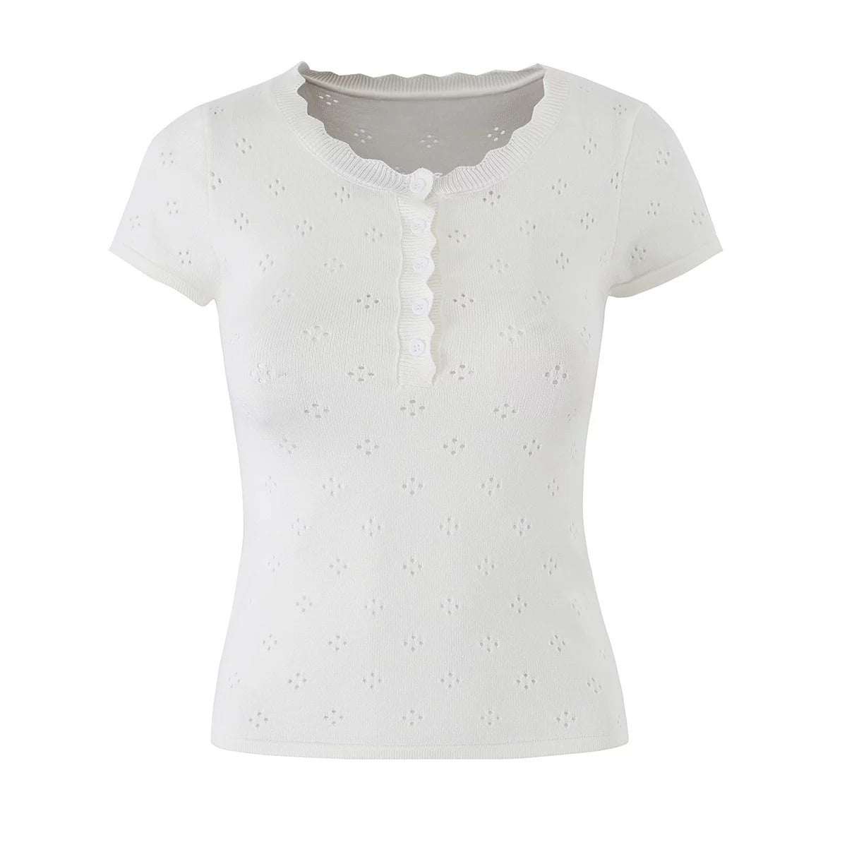 Hattie Eyelet Knit Top & Mini Skirt Set