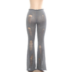 Narin Distressed Knit Flare Pants