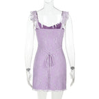 Ilyara Lavender Lace Mini Dress