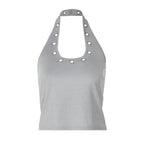 Dalia Eyelet Halter Crop Top