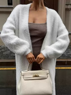 Astoria Softline Long White Knit Cardigan