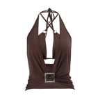Yuer Deep Plunge Halter Top