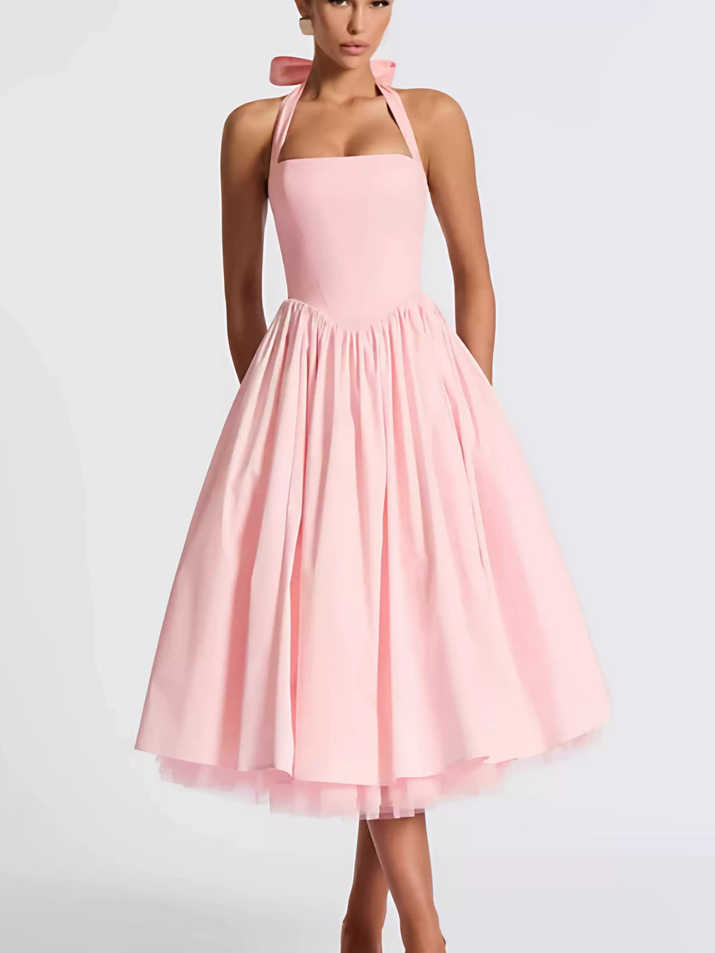 Etta Bow-Tie Halter Maxi Dress