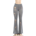 Narin Distressed Knit Flare Pants