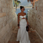 Roseth Cut-Out Ruched Maxi Dress