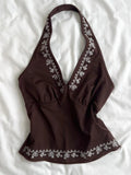 Hallie Embroidered Halter Top