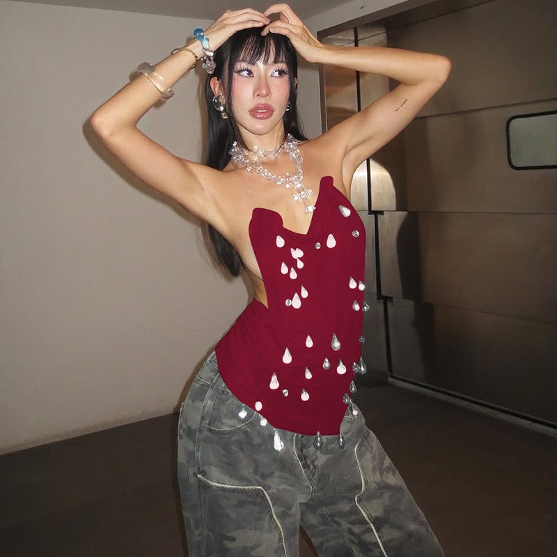 Mirea Crystal Detail Mini Dress