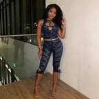 Ysela Lace Tie-Front Two Piece Set