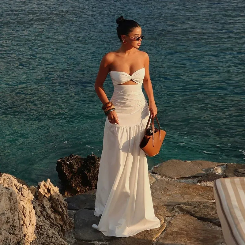 Roseth Cut-Out Ruched Maxi Dress