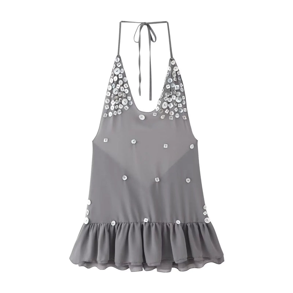Selene Sequin Halter Mini Dress