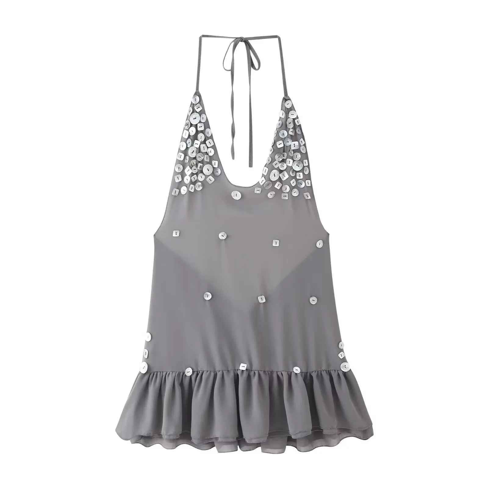 Selene Sequin Halter Mini Dress