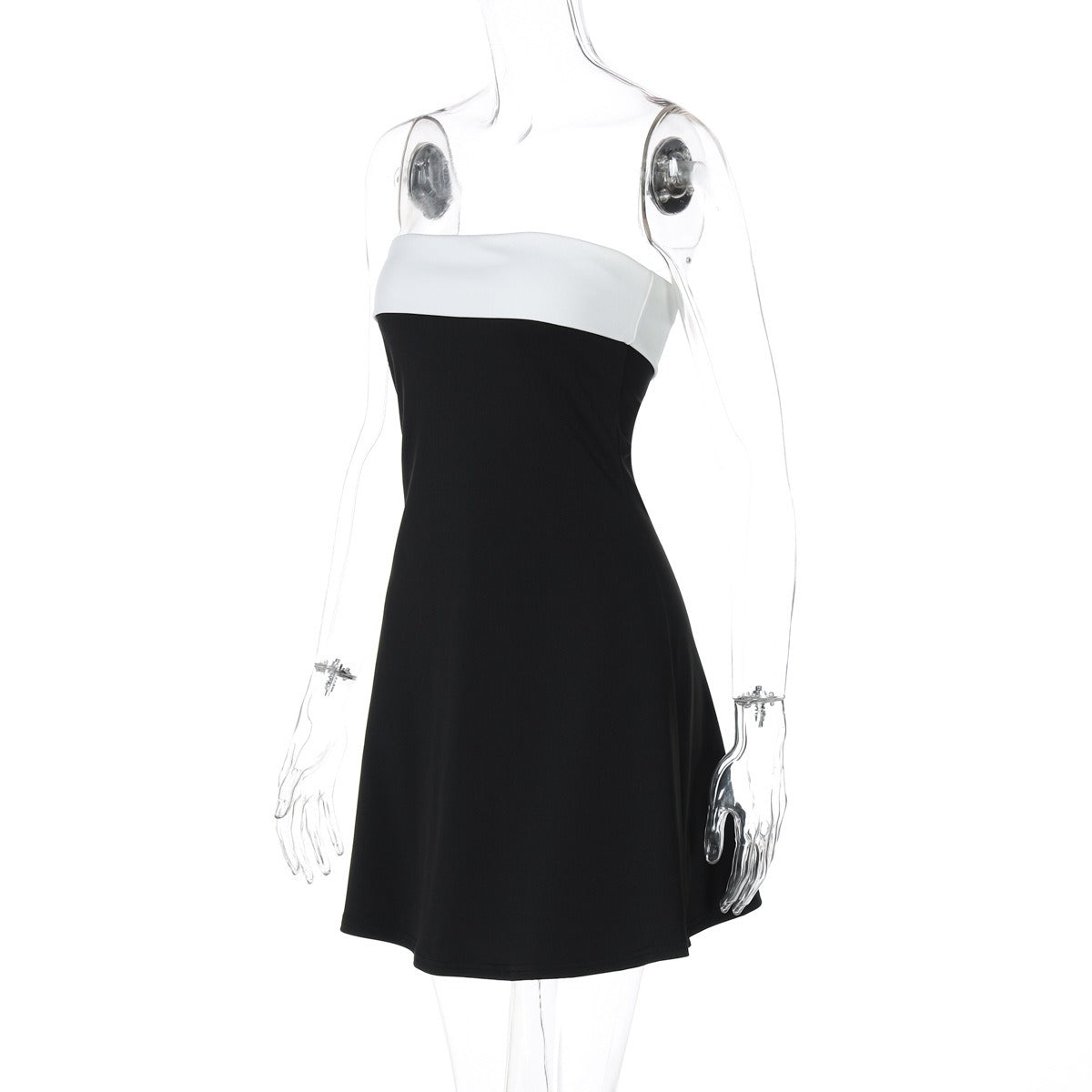 Contrast Trim Strap Mini Dress