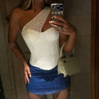 Miriel Lace One Shoulder Corset Top