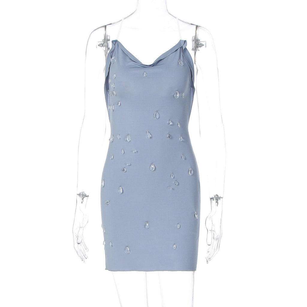 Mirea Crystal Detail Mini Dress
