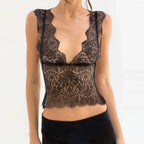 Hattie Black Lace V-Neck Cami Top