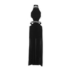 Cora Rhinestone Cutout Halter Maxi Dress
